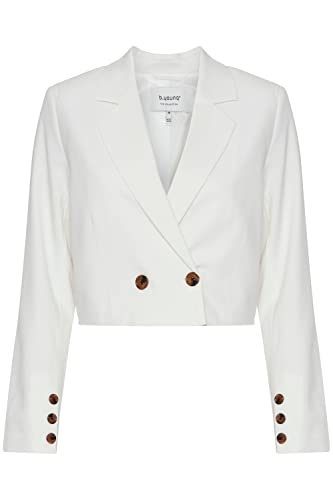 b.young BYDANTA Damen Blazer Kurzblazer Jacke mit Reverskragen und Knopf Regular Fit mit Stretch, Größe:38, Farbe:Off White (114800) von b.young