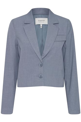 b.young BYDANTA SH Blazer 4 Damen Blazer Jackenblazer glattes Futter Reverskragen 64% Polyester, 32% Viskose, 4% Elasthan Loose fit, Größe:40, Farbe:True Navy Melange (1940301) von b.young