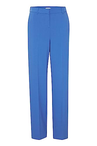 b.young BYDANTA Wide Leg Pants 2 Damen Hose Stoffhose Weites Bein mit Bügelfalte und Gürtelschlaufen mit Stretch Regular Fit, Größe:38, Farbe:Strong Blue (184051) von b.young