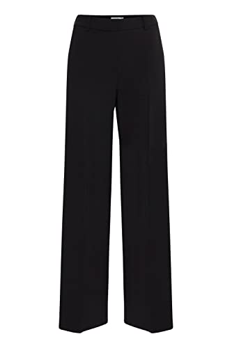 b.young BYDANTA Wide Leg Pants 2 Damen Hose Stoffhose Weites Bein mit Bügelfalte und Gürtelschlaufen mit Stretch Regular Fit, Größe:40, Farbe:Black (80001) von b.young