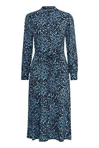 b.young BYJOSA Shirt Dress Damen Freizeitkleid Kleid mit Knopfleiste und Gürtelschlaufe an der Taille, Größe:38, Farbe:Blue Bell Mix (201691) von b.young