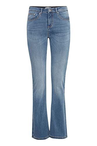 b.young BYLOLA BYLUNI Flare Damen Jeans Denim Hose Flared 5-Poket-Style Baumwolle mit Stretch Slim Fit, Größe:28/32, Farbe:Ligth Blue Denim (200460) von b.young