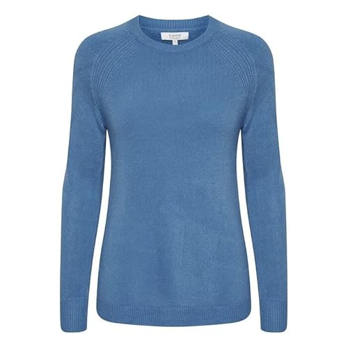 b.young BYMALEA Slit Jumper 3 Damen Strickpullover Feinstrick Pullover mit Rundhalsausschnitt und Seitenschlitz, Größe:2XL, Farbe:French Blue (184140) von b.young