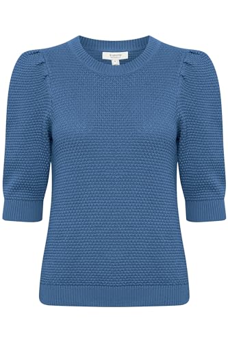 b.young BYMIKALA Jumper - Damen Strickpullover Feinstrick Kurzarm Pullover mit Rundhalsausschnitt, Größe:L, Farbe:True Navy (194030) von b.young