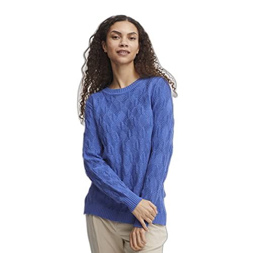 b.young BYMILJA Structure Jumper Damen Strickpullover Feinstrick Strukturmuster Pullover mit Rundhalsausschnitt, Größe:S, Farbe:Strong Blue (184051) von b.young