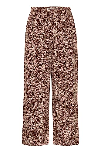 b.young BYMMJOELLA Crop Pants 2 Damen Hose Stoffhose Culotte aus Leichter fließender Viskose Loose-Fit mit elastischem Bund, Größe:38, Farbe:Iced Coffee Mix (201901) von b.young