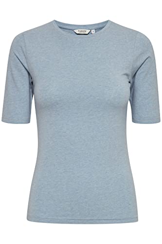 b.young BYPAMILA Tshirt Tshirt - Damen T-Shirt Kurzarm Shirt Basic mit Rundhalsausschnitt, Größe:XL, Farbe:Kentucky Blue Melange (1539151) von b.young