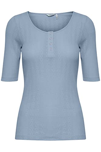 b.young BYPRISHA Tshirt Damen T-Shirt Kurzarm Shirt mit Rundhals-Ausschnitt, Größe:L, Farbe:Bel Air Blue (153932) von b.young