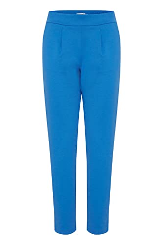 b.young BYRIZETTA Pleat Pants Damen Hose Stoffhose mit Stretch Joggpant elastischer Bund mit Tunnelzug und Bundfalten Regular-Fit, Größe:XL, Farbe:Strong Blue (184051) von b.young