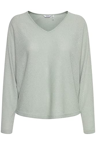 b.young BYSIF V Neck PULLOVERDamen Strickpullover Feinstrick Pullover mit V-Ausschnitt Regular-Fit, Größe:XXL, Farbe:Aqua Gray (155205) von b.young