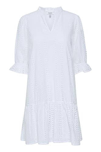 b.young Damen Kleid Blusenkleid 20809987, Größe:34, Farbe:Optical White (110601) von b.young