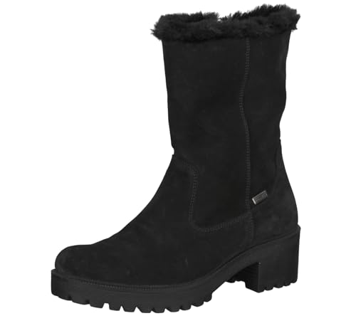 bama Stiefelette Damen Echtleder-Schuhe wasserabweisend tex Boots Herbst-Stiefel 1085016 Schwarz, Größe:42 von bama