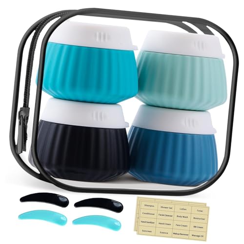 baojielai Reisebehälter für Toilettenartikel, Silikon-Cremedosen mit transparenter Tasche, Reisezubehör für Kosmetik, Gesicht, Körper, Handcreme, blau, as the pic show baojielai Reisebehälter für Toilettenartikel, Silikon-Cremedosen mit transparenter Tasche, Reisezubehör für Kosmetik, Gesicht, Körper, Handcreme, blau, as the pic show von baojielai
