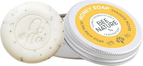 Bee Nature - Bio-Honig Seife mit Seifenschale - Outdoorseife für Männer Damen - Camping Seife Travel Soap -Peeling, Feuchtigkeitsspendend - für Alle Hauttypen Geeignet - 100g von bee nature