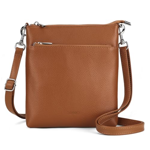 befen Echtleder Umhängetasche Damen Mittelgroß, Handtasche Damen Leder mit Handyfach, Klein Crossbody Bag Handytasche zum Umhängen mit Verstellbar Abnehmbar Schultergurt, Braun befen Echtleder Umhängetasche Damen Mittelgroß, Handtasche Damen Leder mit Handyfach, Klein Crossbody Bag Handytasche zum Umhängen mit Verstellbar Abnehmbar Schultergurt, Braun von befen