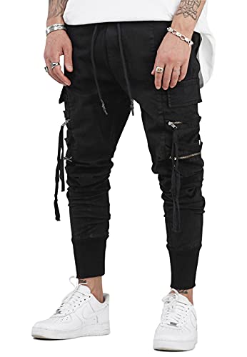 behype. Herren Cargo Hose Jogger Jeans-Hose mit Zipper-Tasche 80-1549 Schwarz W31/L32 behype. Herren Cargo Hose Jogger Jeans-Hose mit Zipper-Tasche 80-1549 Schwarz W31/L32 von behype.