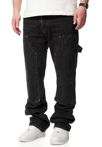 behype. Herren Jeans Straight-Fit Carpenter Jeanshose 100% Baumwolle Denim Hose Used Look Men's DC_JN-247-Washed Black-W38 behype. Herren Jeans Straight-Fit Carpenter Jeanshose 100% Baumwolle Denim Hose Used Look Men's DC_JN-247-Washed Black-W38 von behype.