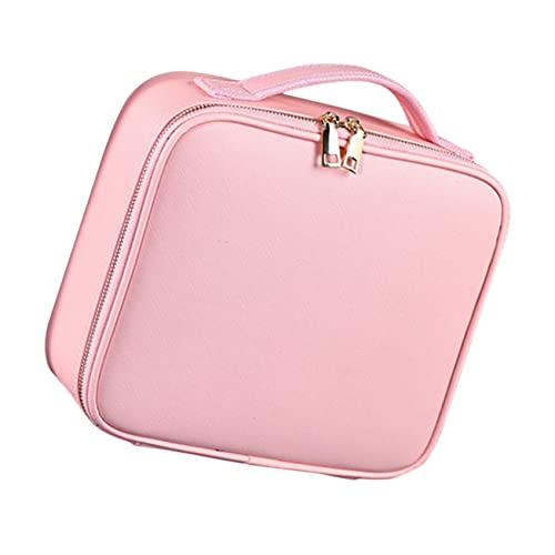 berbo Trennwand-Kosmetiktasche, große Kapazität, Make-up-Tasche, Nagelzubehör-Organizer, Make-up-Tasche, rosa Leder-Make-up-Tasche, rosa Kosmetiktasche, Trendige Make-up-Tasche, Aufbewahrungstasch von berbo