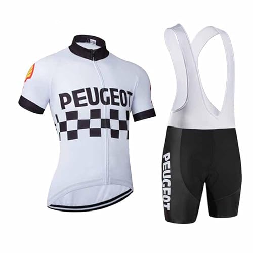 beyleaycau Herren Radtrikot Kurzen äRmeln mit 3 Taschen und Trägerhose Sommer Atmungsaktives Radsport-Set GEL-Pad von beyleaycau