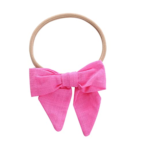 Braut Stirnband Kleinkind Baby Mädchen einfarbig Stirnband Bowknot elastisches Haarband für Kleinkinder Head Bands (Hot Pink, One Size) von biJerou