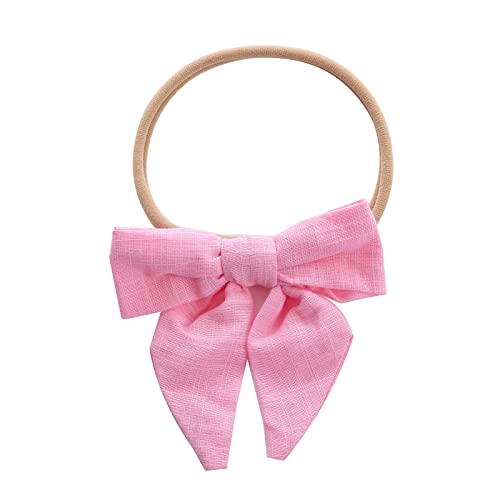 Braut Stirnband Kleinkind Baby Mädchen einfarbig Stirnband Bowknot elastisches Haarband für Kleinkinder Head Bands (Pink, One Size) von biJerou