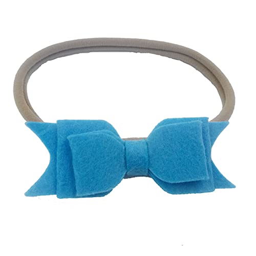 Haargummis Damen Kleinkind Baby Mädchen einfarbig Stirnband Bowknot elastisches Haarband für Kleinkinder Stirnband Mädchen 7 Jahre (Blue, One Size) von biJerou