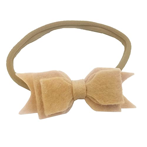 Haargummis Damen Kleinkind Baby Mädchen einfarbig Stirnband Bowknot elastisches Haarband für Kleinkinder Stirnband Mädchen 7 Jahre (Khaki, One Size) von biJerou