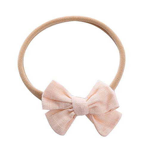 Haarreif Mädchen Blumen Kleinkind Baby Mädchen einfarbig Stirnband Bowknot elastisches Haarband für Kleinkinder Haarband Stirnband Damen (Beige, One Size) von biJerou