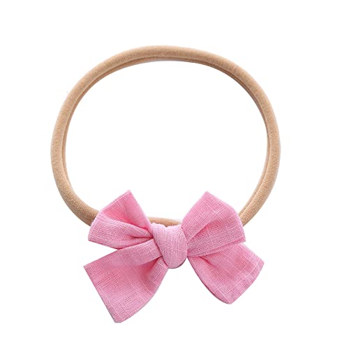 Haarreif Mädchen Blumen Kleinkind Baby Mädchen einfarbig Stirnband Bowknot elastisches Haarband für Kleinkinder Haarband Stirnband Damen (Pink, One Size) von biJerou