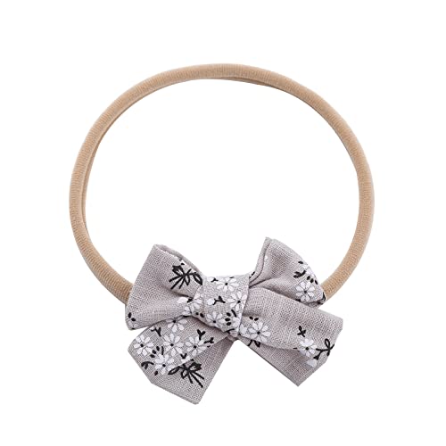 Schlauchschal Damen Winter Kleinkind Baby Mädchen Blumendruck Stirnband Bowknot elastisches Haarband für Kleinkinder Haarreif Kleinkind (Grey, One Size) von biJerou