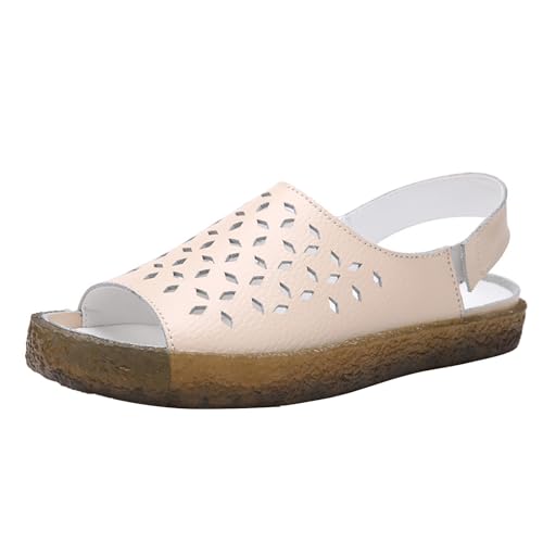 biJerou , hohl, einfarbig, weiche Sohle, leicht, rutschfest, atmungsaktiv, Freizeitschuhe Gadget Schuhe Damen (Beige, 37) von biJerou