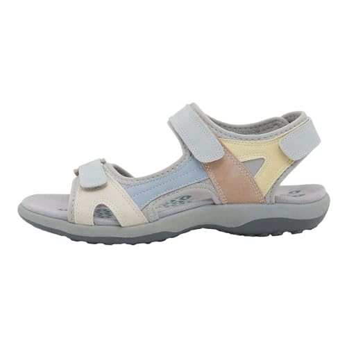 biJerou Damen Casual Paste Flache Rom Schuhe Damen Sportsandalen Gummiband Übergröße Damenschuhe Plateau Schuhe Damen Sneaker (Beige, 37) von biJerou