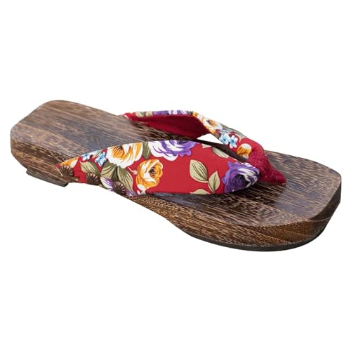 biJerou Damen Strand-Tanga-Hausschuhe, Clogs, Tanga-Hausschuhe, Damen-Slope-High-Heel-Clip-on-Coole Hausschuhe Walking Schuhe Damen Wasserdicht 43 (Red, 40) von biJerou