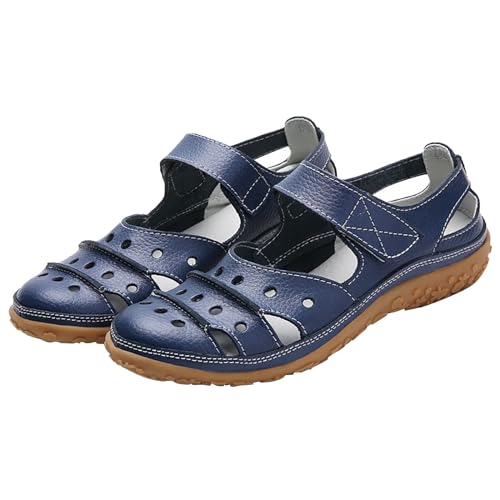 biJerou Einfarbige, lässige, modische, Hohle, atmungsaktive Freizeitschuhe für Damen Schuhe Damen Rot 37 (Blue, 45) von biJerou