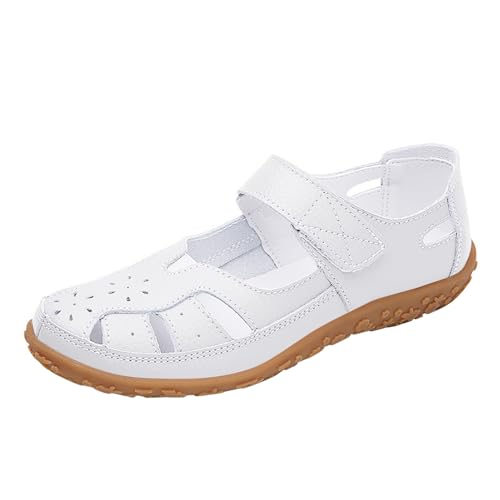 biJerou Einfarbige, lässige, modische, Hohle, atmungsaktive Freizeitschuhe für Damen Schwarze Schuhe Damen Mit Absatz Sexy (White, 38) von biJerou