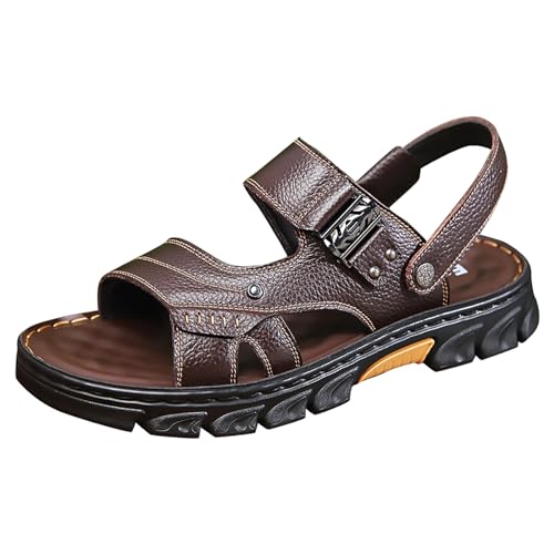 biJerou Herren Sandalen Sport Sommer Strand Hausschuhe Schieben Outdoor Remote Hausschuhe Sandalen Atmungsaktive Schuhe Herren Winter (Brown, 40) von biJerou