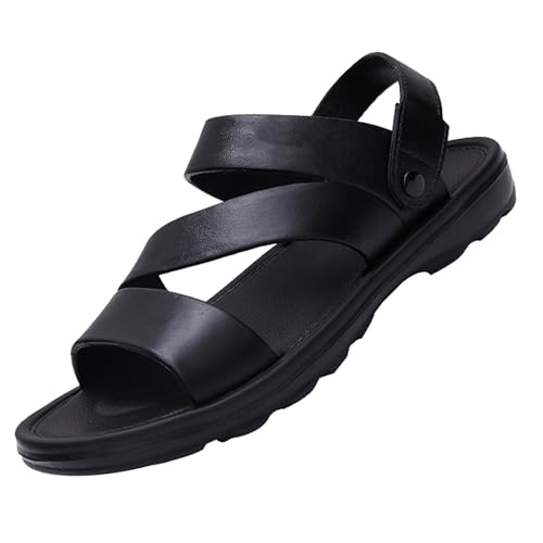 biJerou Herren Sandalen Sport Sommer Strand Hausschuhe Schieben Outdoor Remote Hausschuhe Sandalen Herren Business Schuhe 41 (Black, 39) von biJerou