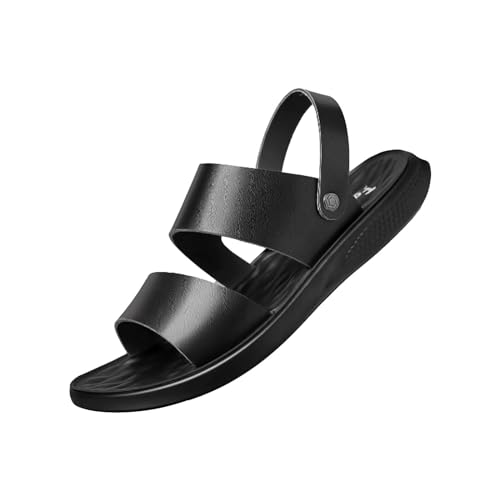 biJerou Herren Sandalen Sport Sommer Strand Hausschuhe Schieben Outdoor Remote Hausschuhe Sandalen Schuhe Kariert Herren (Black, 40) von biJerou