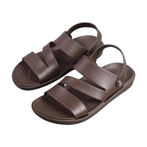 biJerou Herren Sandalen Sport Sommer Strand Hausschuhe Schieben Outdoor Remote Hausschuhe Sandalen Wasserfeste Sandalen Herren (Brown, 44) von biJerou