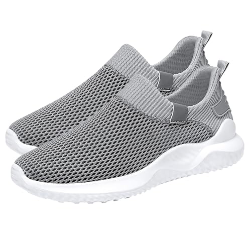 biJerou Herren Sommer Soft Sole Fly Woven Mesh Atmungsaktive und Bequeme Sportschuhe Freizeitschuhe Schuhe Herren Business Winter (Grey, 39) von biJerou