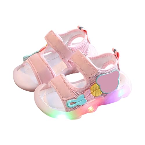 biJerou Jungs Sandalen 33 Leuchtschuhen LED-Leucht-Sportschuhe Freizeitschuhe Atmungsaktive Baby-Kinderschuhe Sandalen Damen (Pink, 18) von biJerou