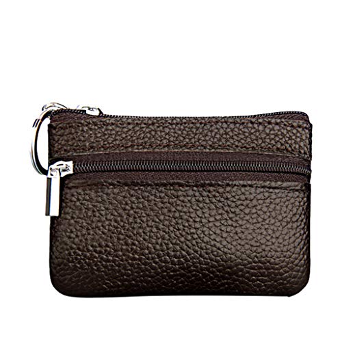 biJerou Kleine Brieftasche Herren Mit Münzfach Geldbörse für kleine Tasche Damenring-Geldbörse Herren Brieftasche Klein (Coffee, One Size) von biJerou