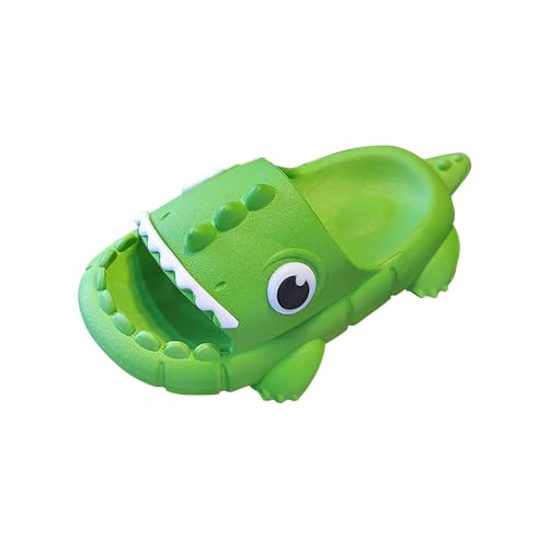 biJerou Kleinkind 18 Monate Kinder-Cartoon-Dinosaurier-Startseite, rutschfeste Sandalen, Hausschuhe Hausschuhe Herren Waschbar (Green, 26 Toddler) von biJerou