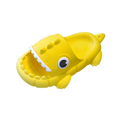 biJerou Kleinkind 18 Monate Kinder-Cartoon-Dinosaurier-Startseite, rutschfeste Sandalen, Hausschuhe Hausschuhe Herren Waschbar (Yellow, 26 Toddler) von biJerou