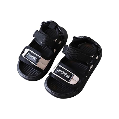 biJerou Mesh Sandalen 22 23 Junge Reise für Kinder Kissen Wolke Rutschen rutschfeste schnell trocknende Dusche Badezimmer Sandalen Flip Flops Kinder 36 (Black, 18-24 Months) von biJerou