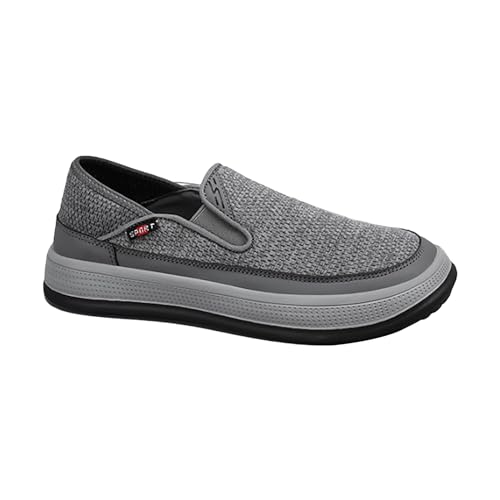 biJerou Mode Frühjahr Und Sommer Männer Sport Schuhe Flachen Boden Leichte Mesh Atmungsaktive Slip Auf Bequeme Einfarbig Einfache Eigenschaften: Wasserfeste Schuhe Herren 44 (Grey, 43) von biJerou