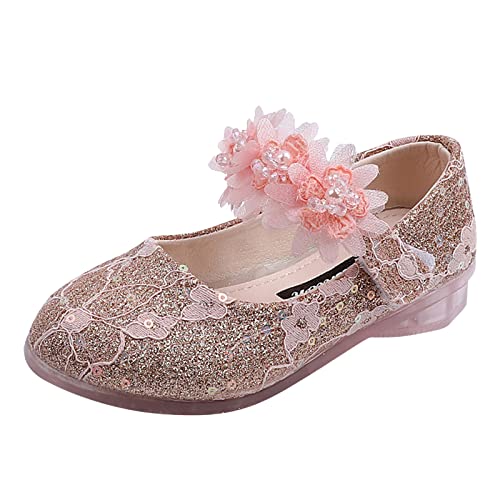 biJerou Prinzessin Schuhe Mädchen Glitzer Stiefel mit Pailletten Kinder Partei Ballerina Cinderella Schuhe Hochzeit Party Kleid Schuhe Ballettschuhe Festschuhe Kinderstiefel Mädchen Boots von biJerou