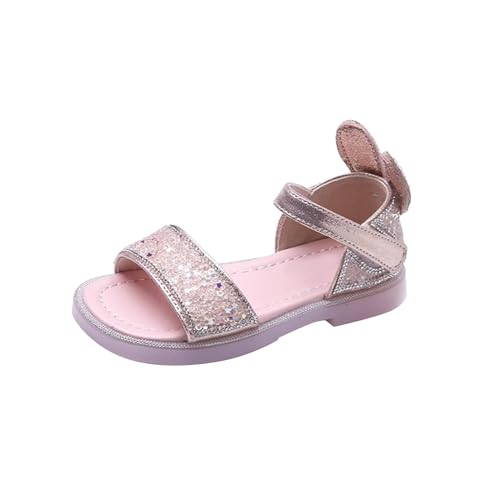 biJerou Sandalen 44 Sommer Wasser Ziegel Kaninchen Ohren Offene Spitze Weiche Unterseite Sandalen Kleines Kind Große Kinder Strand Schuhe Kairo Kinder (Pink, 28 Little Child) von biJerou