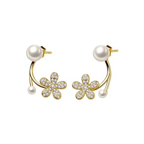 Ohrringe Ohrstecker Damen Schmuck Earrings Süße Blume Ohrstecker Für Frauen Hochzeit Gold von bicup