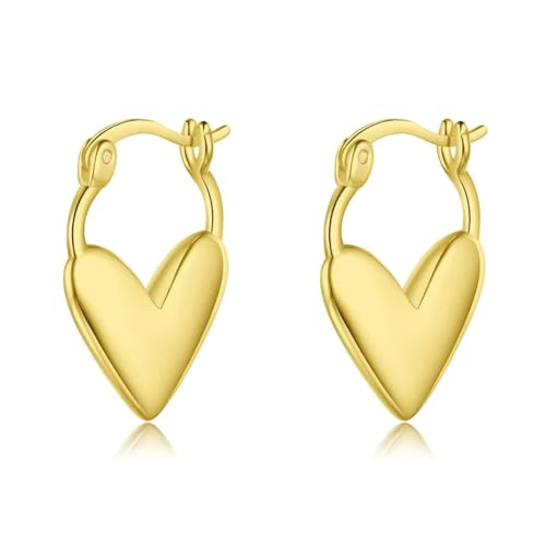 Ohrringe Ohrstecker Damen Schmuck Earrings Geformter Herz-Creolen-Ohrring Für Frauen Hochzeitsfeier Gold von bicup